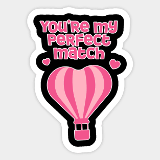 Perfect Match Cute Valentines Day Design Sticker